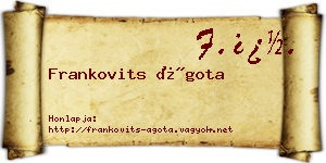 Frankovits Ágota névjegykártya